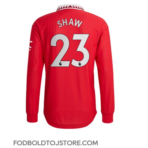 Manchester United Luke Shaw #23 Hjemmebanetrøje 2022-23 Langærmet